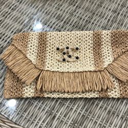 CC STRAW CLUTCH BAG 