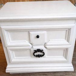 Vintage Drexel Heritage Style Nightstand – Solid Wood – Updated White Finish