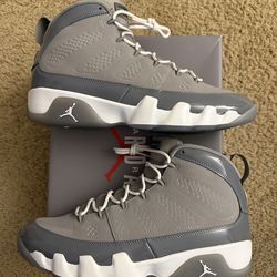 Size 12 (Worn once, original box) - 2025 Air jordan 9 retro cool grey