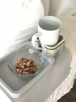 Armrest/snack/drink holder tray