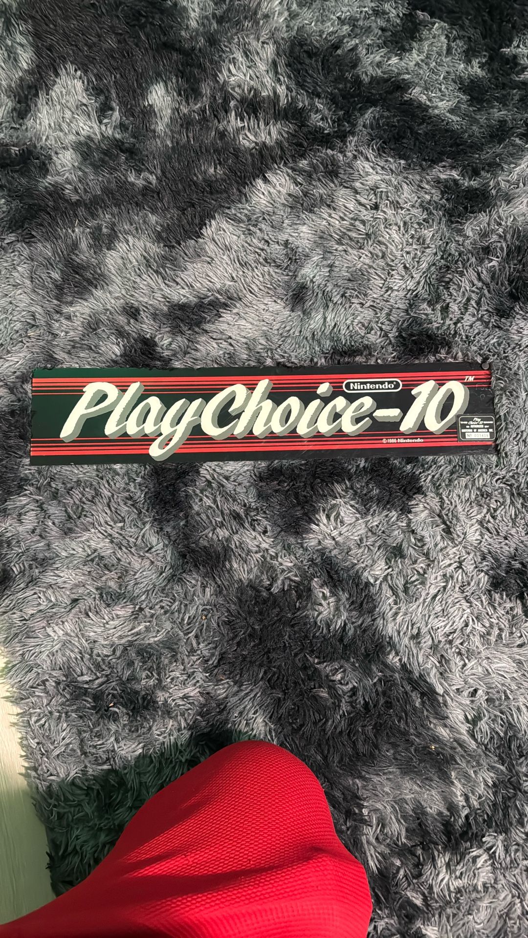Official Nintendo PlayChoice 10 arcade marquee video game sign No 001(contact info removed)