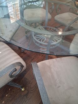Beautiful Glass Dining Room Set ( six chairs )