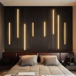 GZBtech Flexible LED Recessed Strip Light for Wood Slat Wall Panels 9.84FT, 3000K Warm White Cuttable Neon Rope Lighting with Remote Control, Dimmable