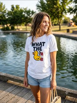 Humor Men's and Big Men's "What the Duck" Graphic Tee 100% Cotton Sz S