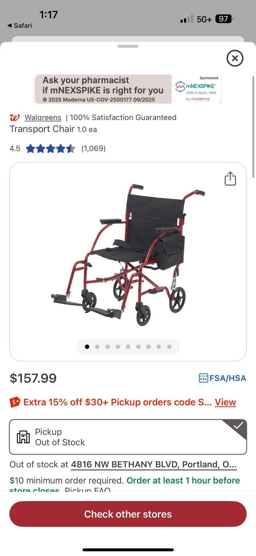 Wheel Chair Like New 