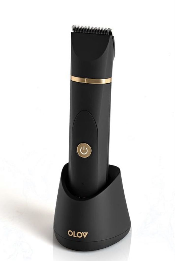 OLOV Body Hair Trimmer for Men, Electric Groin Hair Trimmer Balls Shaver with Detachable Ceramic Blade, Nose Hair Trimmer, USB Recharge Dock, Waterpro