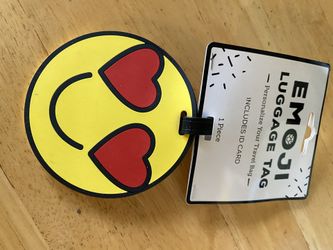 Yellow Emoji Heart Struck Luggage tag 