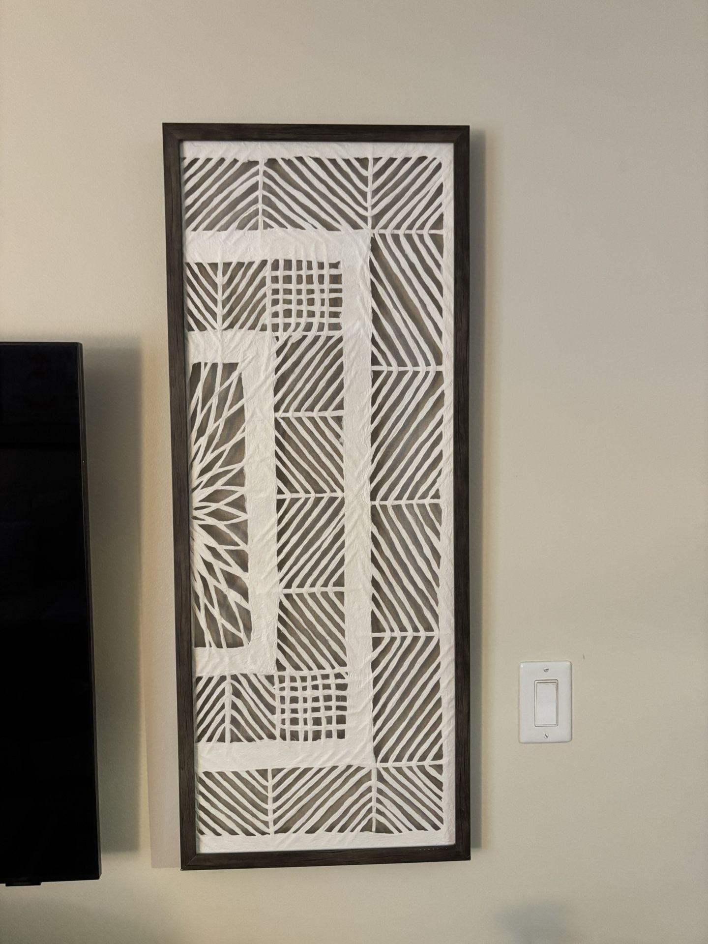 Long Black Frame Art Piece