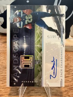 2023 Panini Impeccable Zach Charbonnet Rookie Landscape RC Silver Auto /75