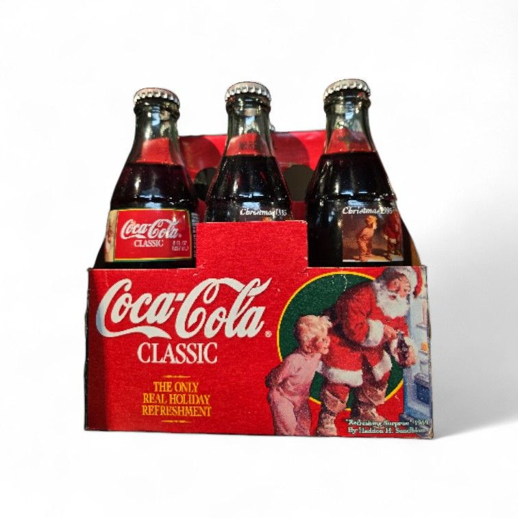 1995 Coca-Cola Santa Clause Collectible Bottles In Case