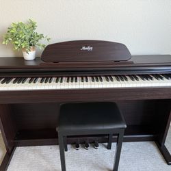 Keyboard Piano 88 Key Weighted, Moukey Digital Piano Electric Keyboard with Stand & Bench for Beginner，MDP-550