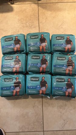 Depends Men’s Large 9 packs of 17