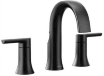 MOEN Doux 8 in. Widespread 2-Handle Bathroom Faucet in Matte Black (Valve Included)