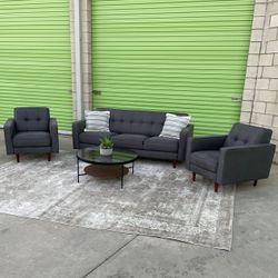 *Free Delivery* Gray Modern Living Spaces Couch Sofa Chair Set