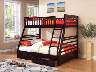 Brand New Twin/Full Bunk Beds—4 Colors!