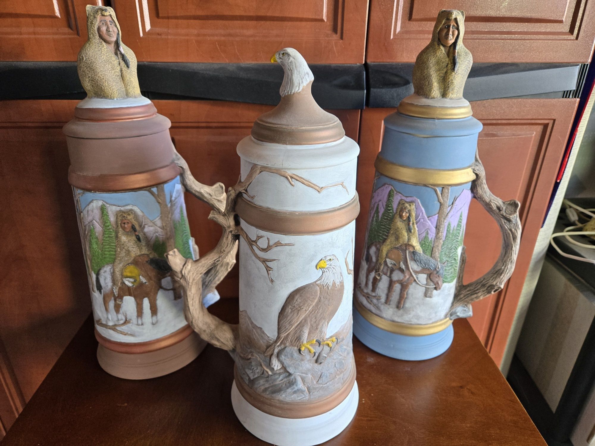 Native American Ceramic Steins
