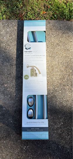 NIB Zenna Home NeverRust Double Curved Shower Rod (45"-72") - Nickel Satine