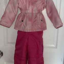 Little Girls Pink Snow Suit Size 3t