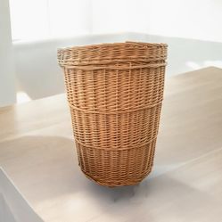 Large Vintage Oval Wicker Basket 30” Tall