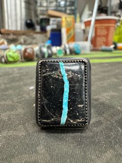 Black jack turquoise ring