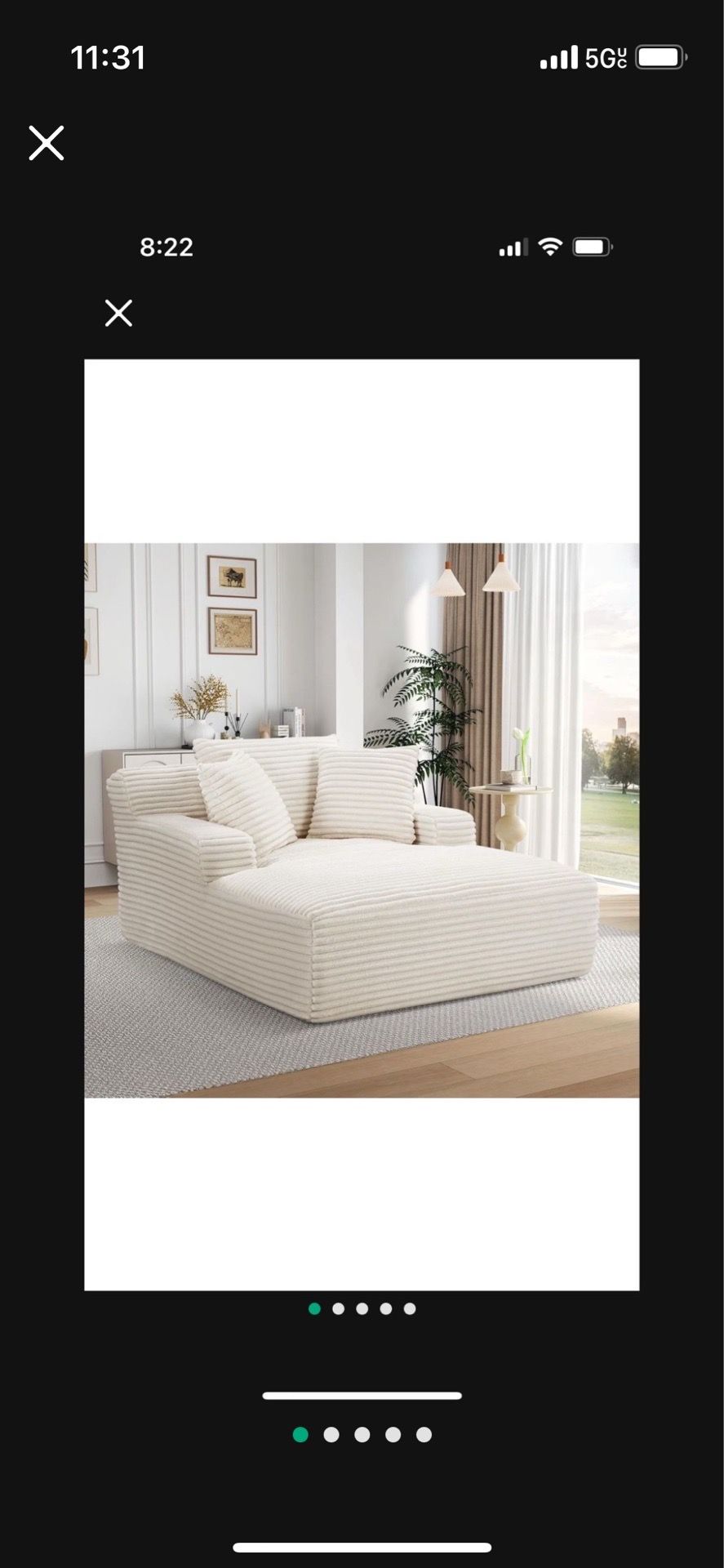 Oversized Chaise Lounge Chair $140