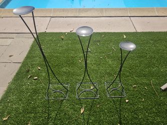 Black Shine Finish Candle Holders 3 Set