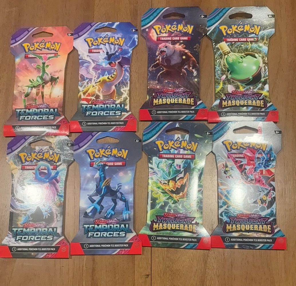 Pokémon Sleeved Packs Twilight Masquerade And Temporal Forces.