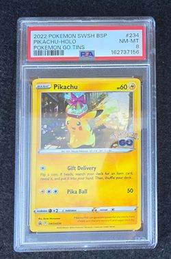 PSA 8 Pikachu Holo #234 Pokemon GO Tins 2022
