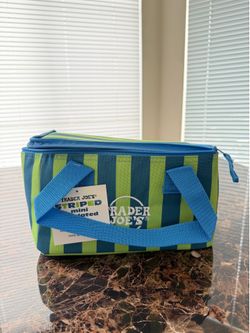 Trader Joe’s limited edition blue/green striped mini insulated bag NWT
