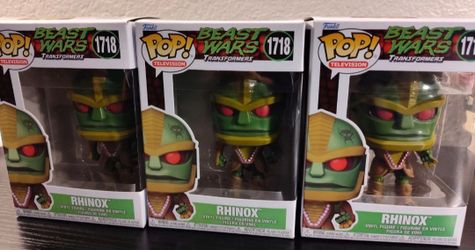 Funko Pop! Television Beast Wars Transformers Rhinox #1718 Vinyl Figure SET OF 3
