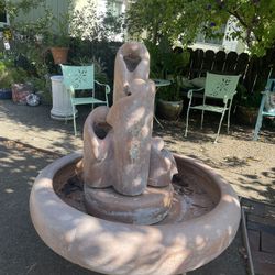 Water Fountain 50 Inc High 38 Inches Wide Cement