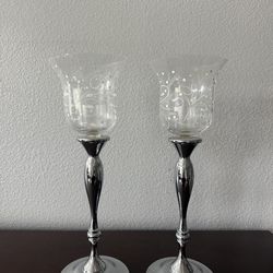Partylite Retired Radiance Votive Holders with Silver Candlesticks – Qty 2