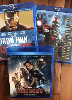 Ironman 1,2 and 3 all for $30 Blu-ray Disney Marvel DC Harry Potter the Star Wars movies Bluray and dvd collectors new