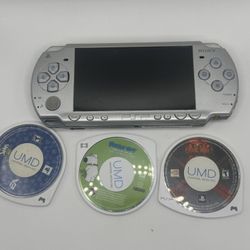 Silver PSP - 2001 Tested and New Battery No Charger No battery cover 2games+ DVD