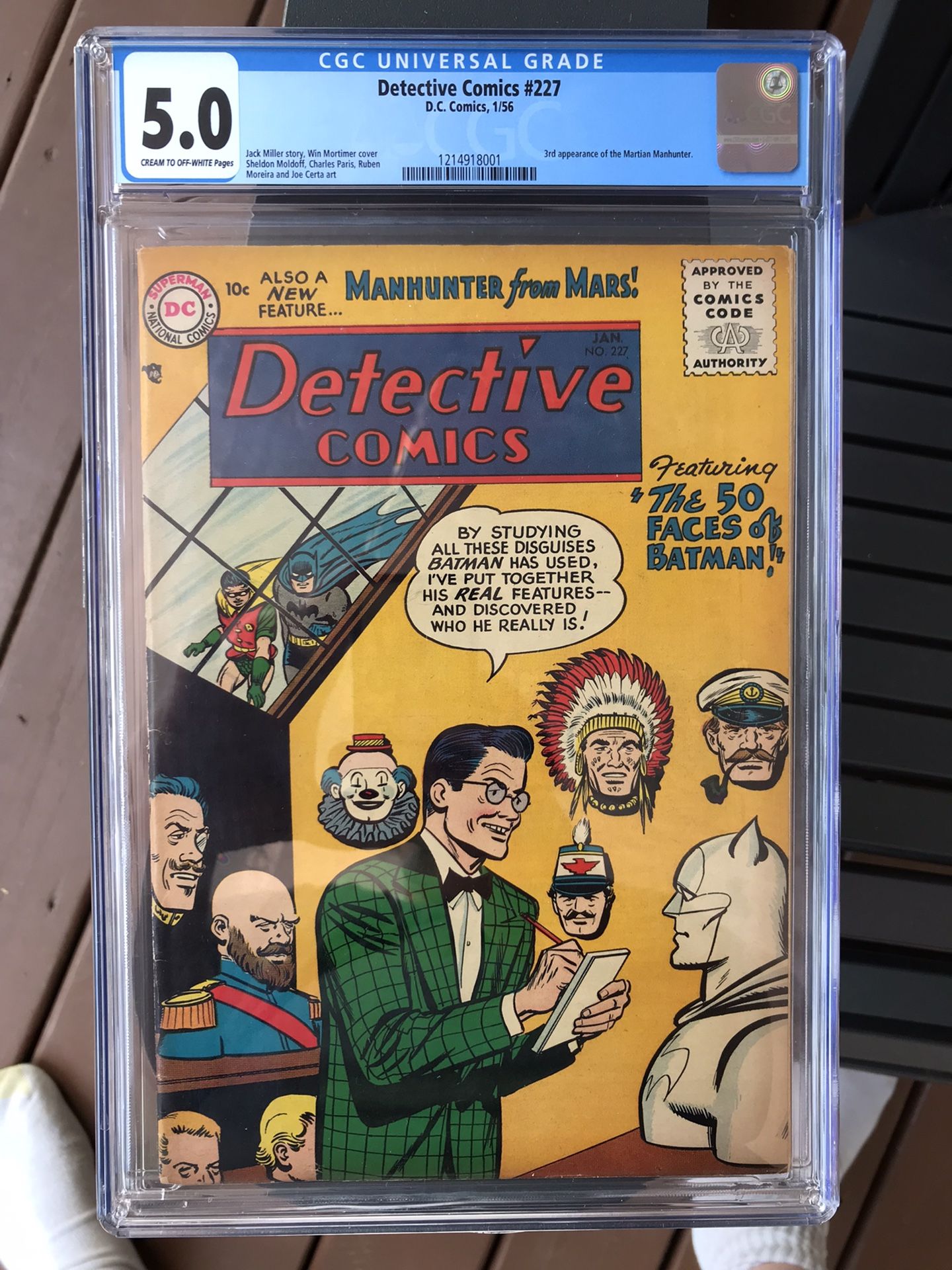 Detective Comics #227 (1956) CGC 5.0 — 3rd Martian Manhunter App.; Win Mortimer