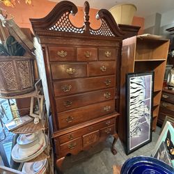Antique, beautiful tall dresser comes in two parts lots of drawers
