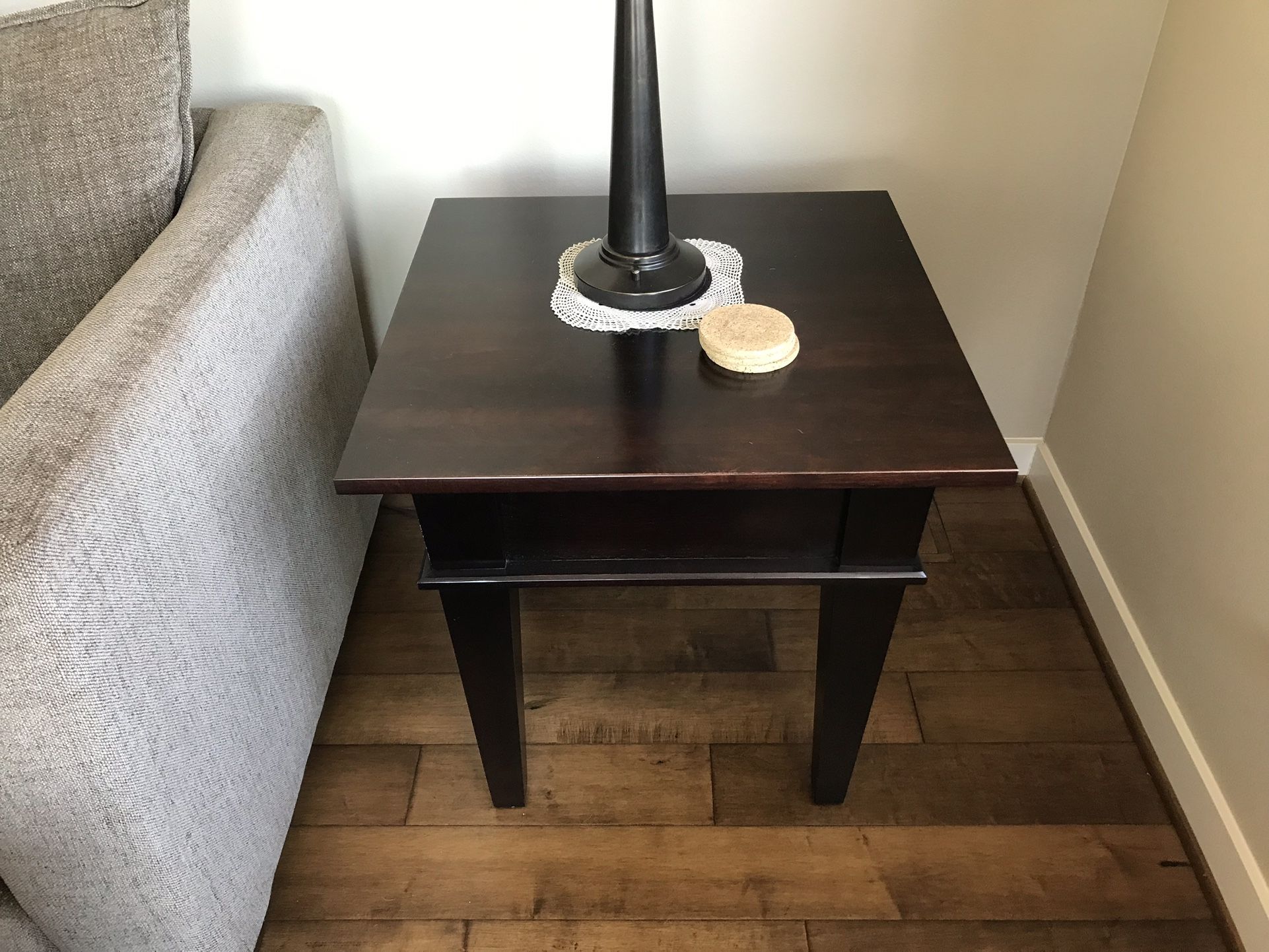 Restoration Hardware L shaped Couch and Coffee Table And Matching End Table