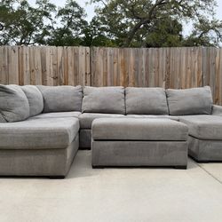 Ashley Furniture Oversized U-Shaped Sectional with Storage Ottoman – 129” x 88