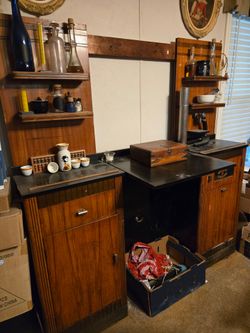 Antique Barber Cabinet/ Station