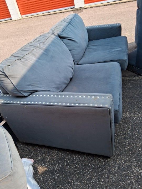 Blue Couch And Love Seat