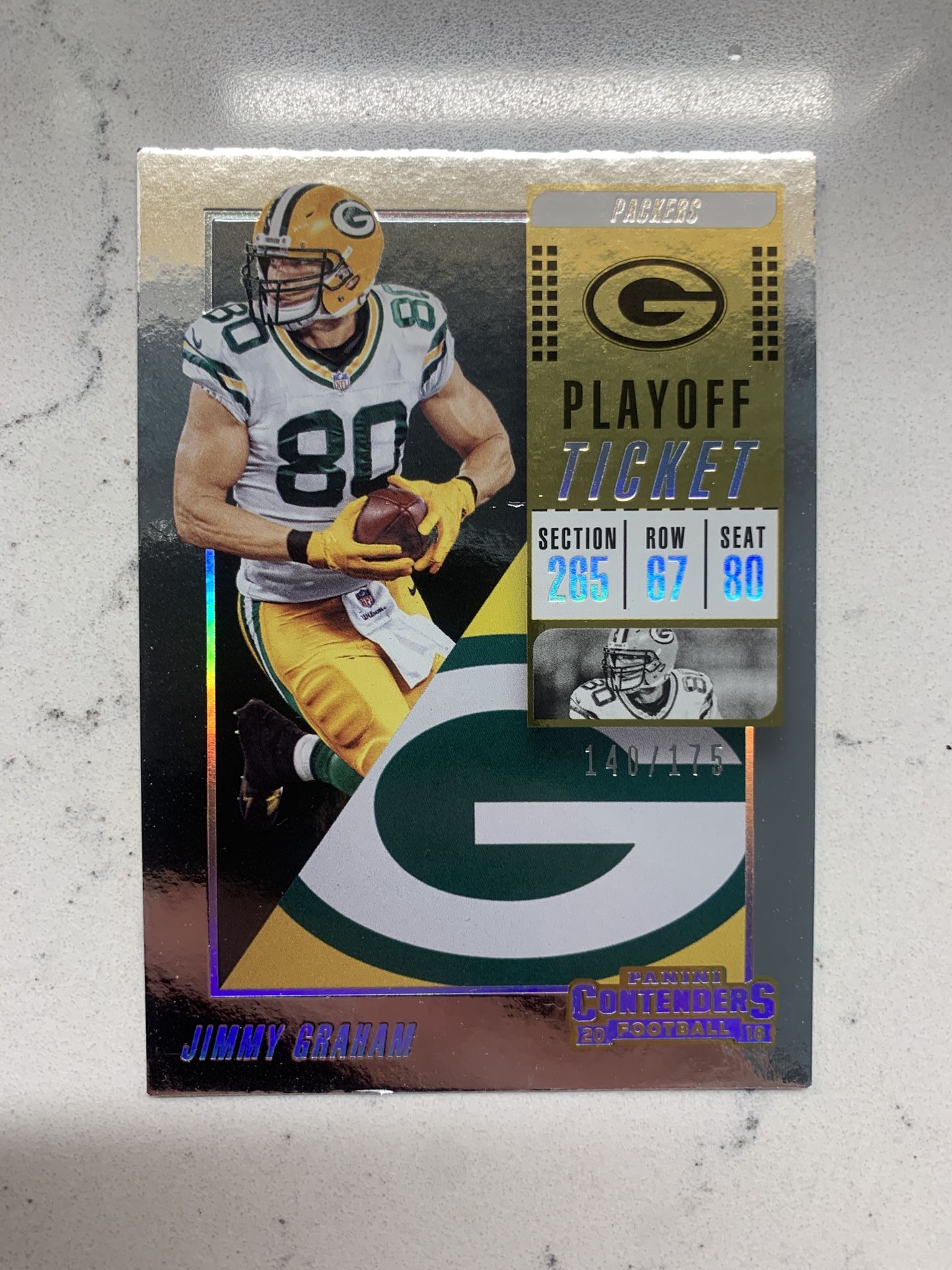2018 Contenders Football Playoff Ticket #65 Jimmy Graham /175