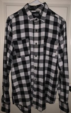 XXX Rude White & Black Plaid Button-Up Medium