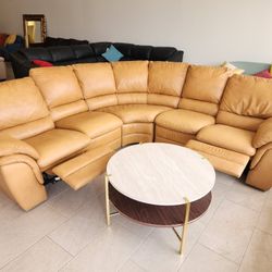 Sectional Couch With Recliner + Coffee Table 