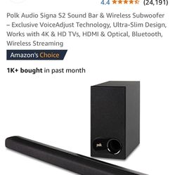 Signa s2 Polk Audio Sound Bar With Bass