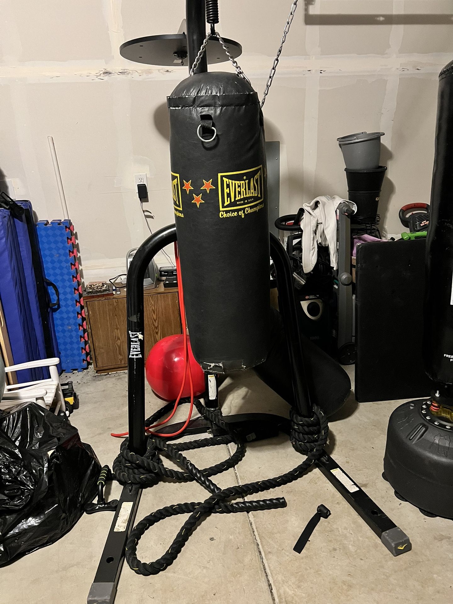 2 Punching Bags And Stand For Sale $80