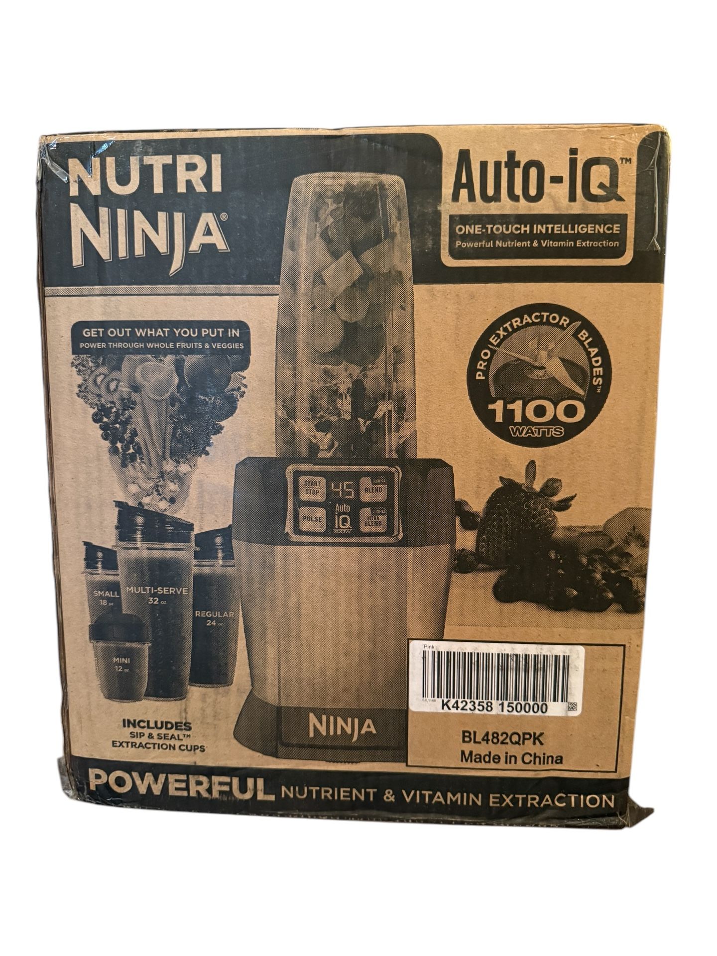 Nutri-Ninja Auto IQ One-Touch Intelligence Powerful Nutrient And Vitamin Extractor-ORANGE