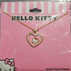 Hello Kitty Gold Heat Necklace With CZ