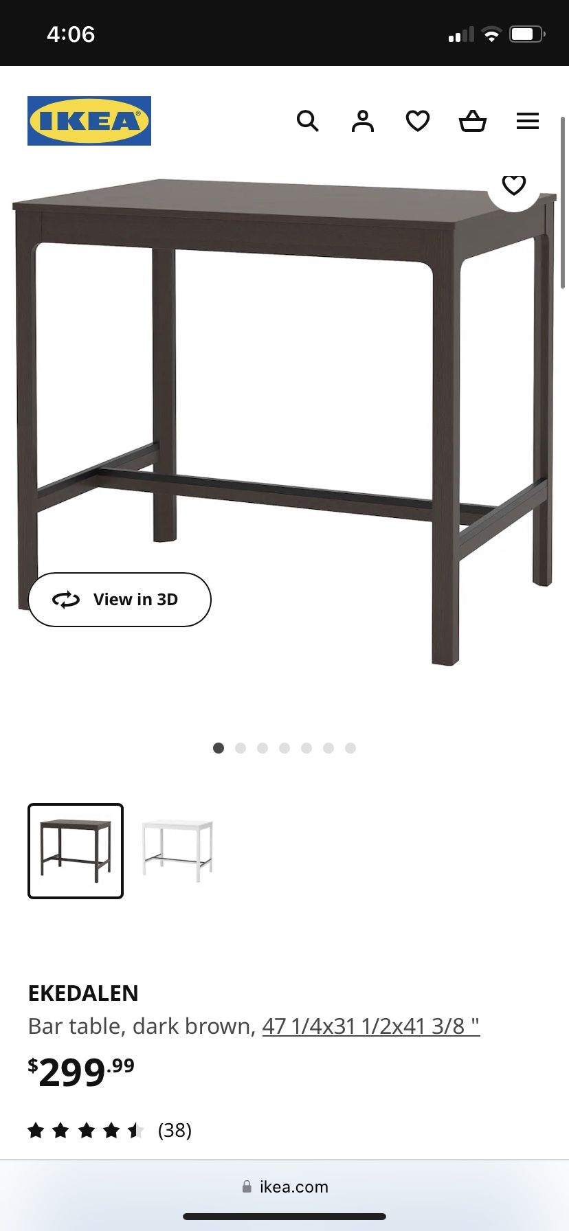 IKEA Ekedalen Bar Table 