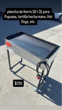 plancha para cocinar de fierro 18 × 31 con quemadores de alta presión