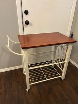 Vintage-Style Rolling Kitchen Cart / Coffee Bar Station-$55 CASH